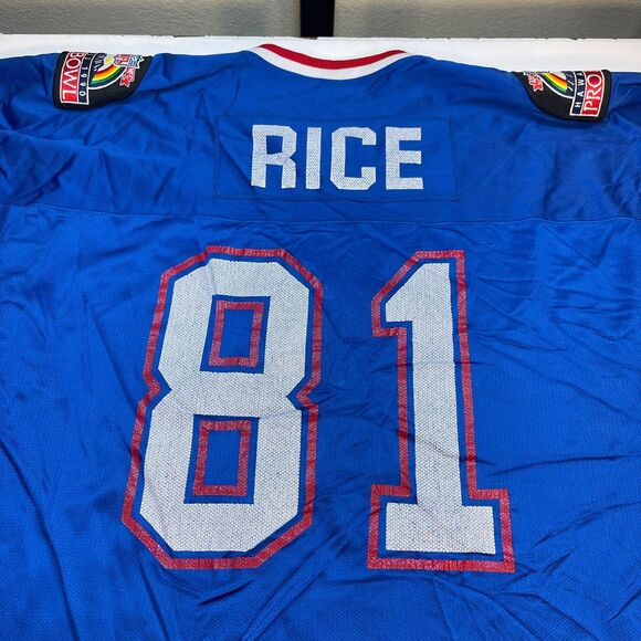 VINTAGE JERRY RICE PRO BOWL THROWBACK NFL FOOTBALL JERSEY Sz 60 1990 - Picture 1 of 7